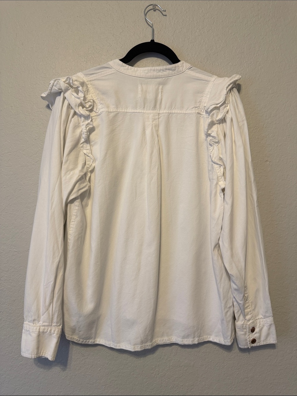 ba&sh White Ruffled Collar Button Placket Blouse - Picture 7 of 7